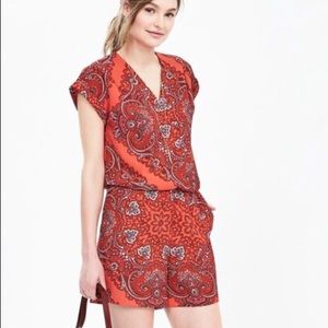 NWOT Banana Republic paisley romper size 14